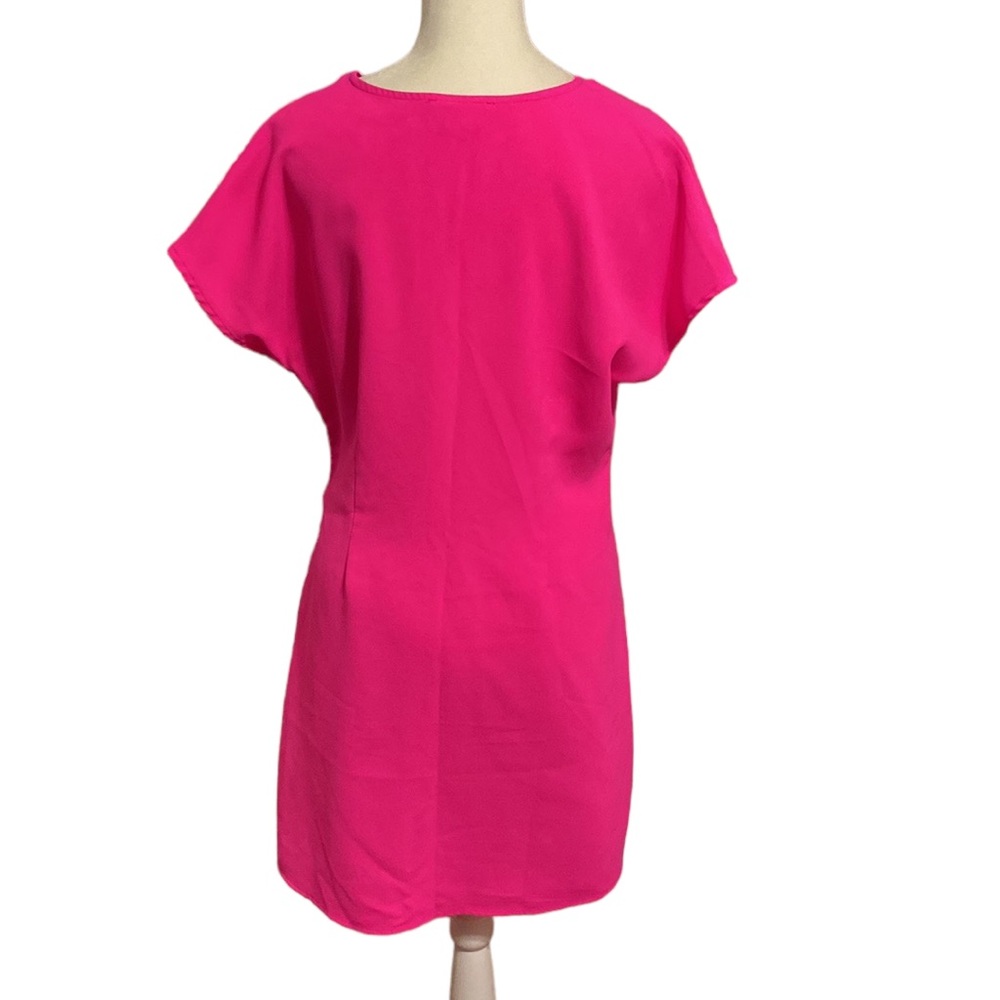 LOVE RICHE hot pink front knot tie cocktail dress size med - Picture 7 of 10